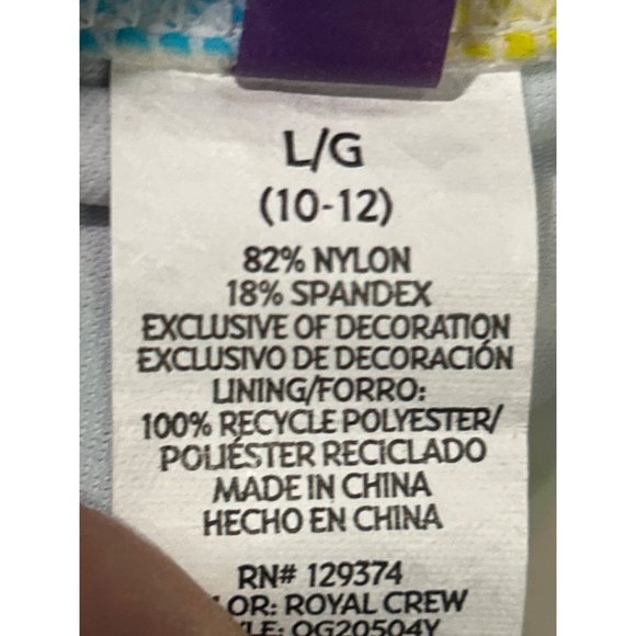 OP 1 Piece Swim Suit Girls Size L (10/12) Butterflies Blue - Picture 5 of 6